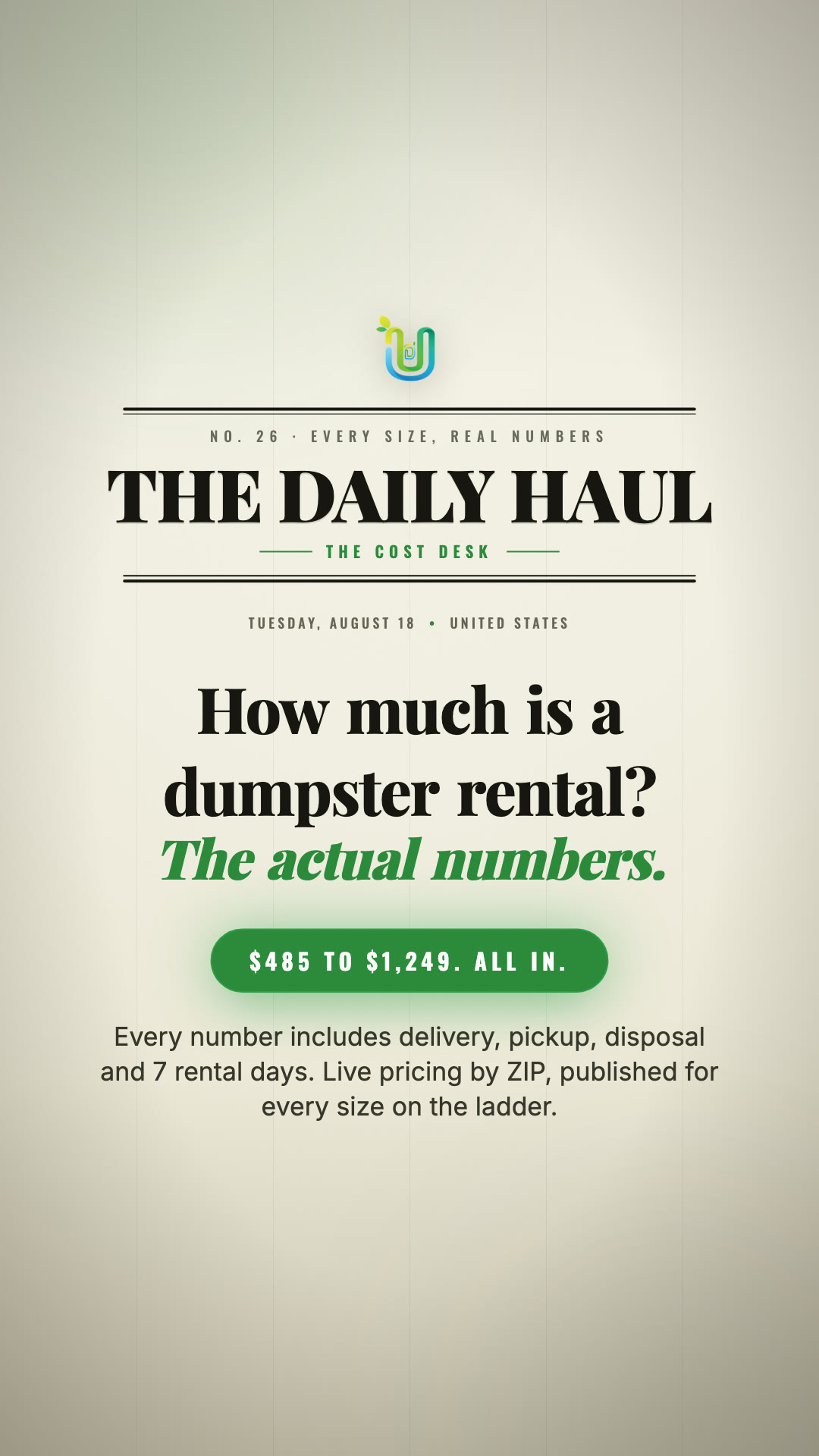 Watch: How Much Is a Dumpster Rental? Every Size, Real Numbers.